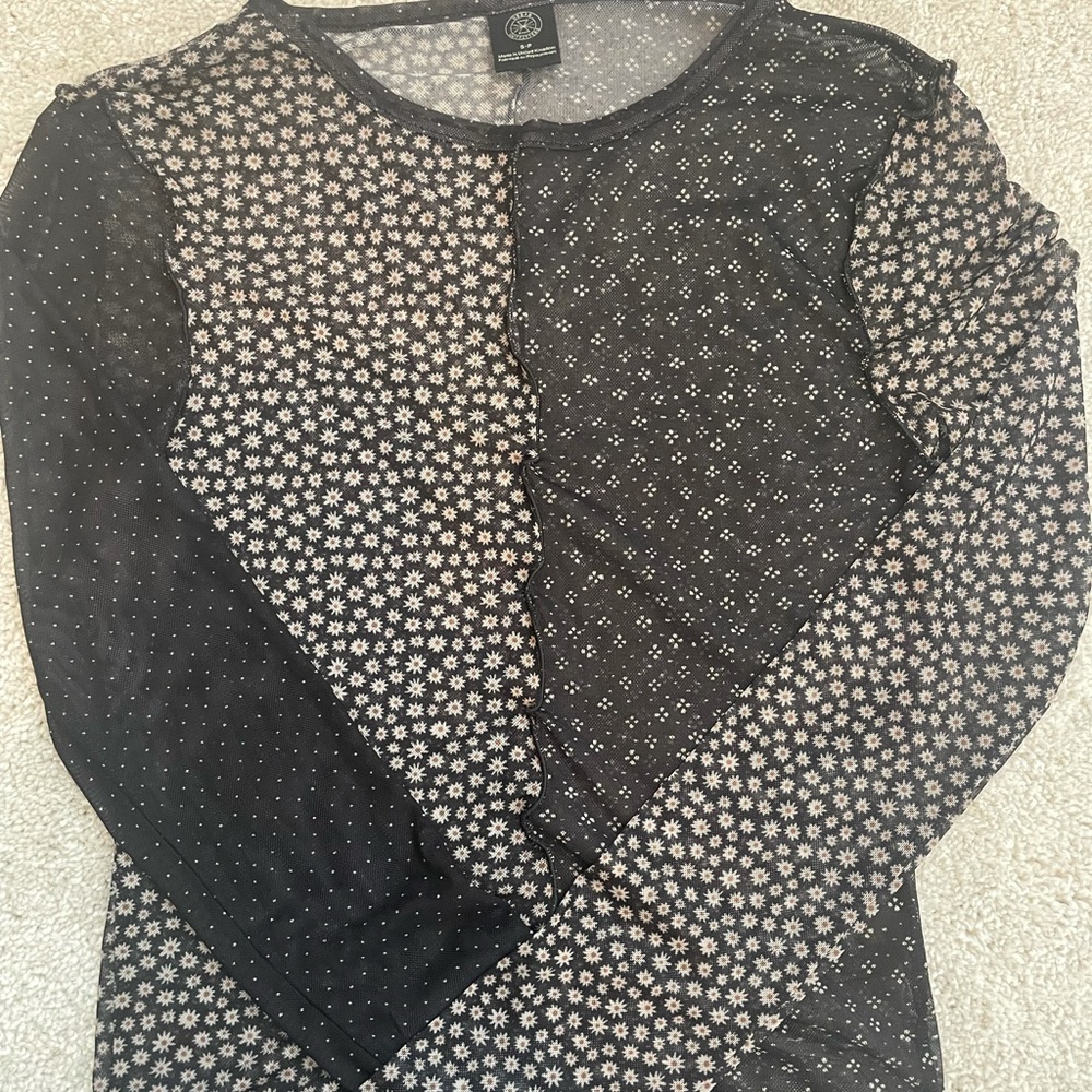 Urban Outfitters patterned mesh long sleeve top.